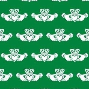 claddagh fabric - celtic ring fabric - kelly green
