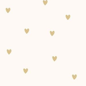 Mustard Watercolor Hearts on Off White