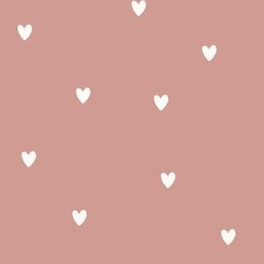 Off White Handdrawn Hearts on Pink