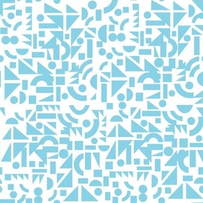Blue Geometric Shapes on White