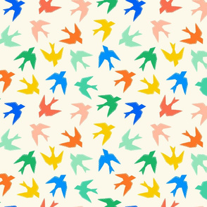 Multidirectional Birds Mod Art Bird Shapes - Medium