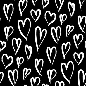 black and withe hearts - valentines day