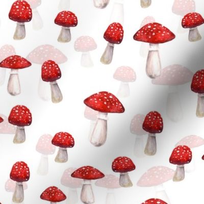 Red And White Mushrooms - double layer