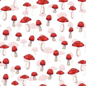 Red And White Mushrooms - double layer