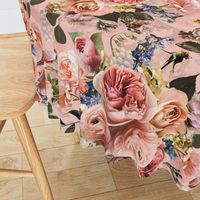 Lush peach roses,roses fabric,vintage rose wallpaper,lush peonies and flowers fabric on blush double layer