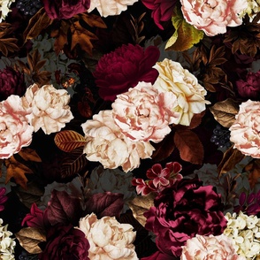 Moody Florals by UtART - Mystic Dutch Night - black LARGE