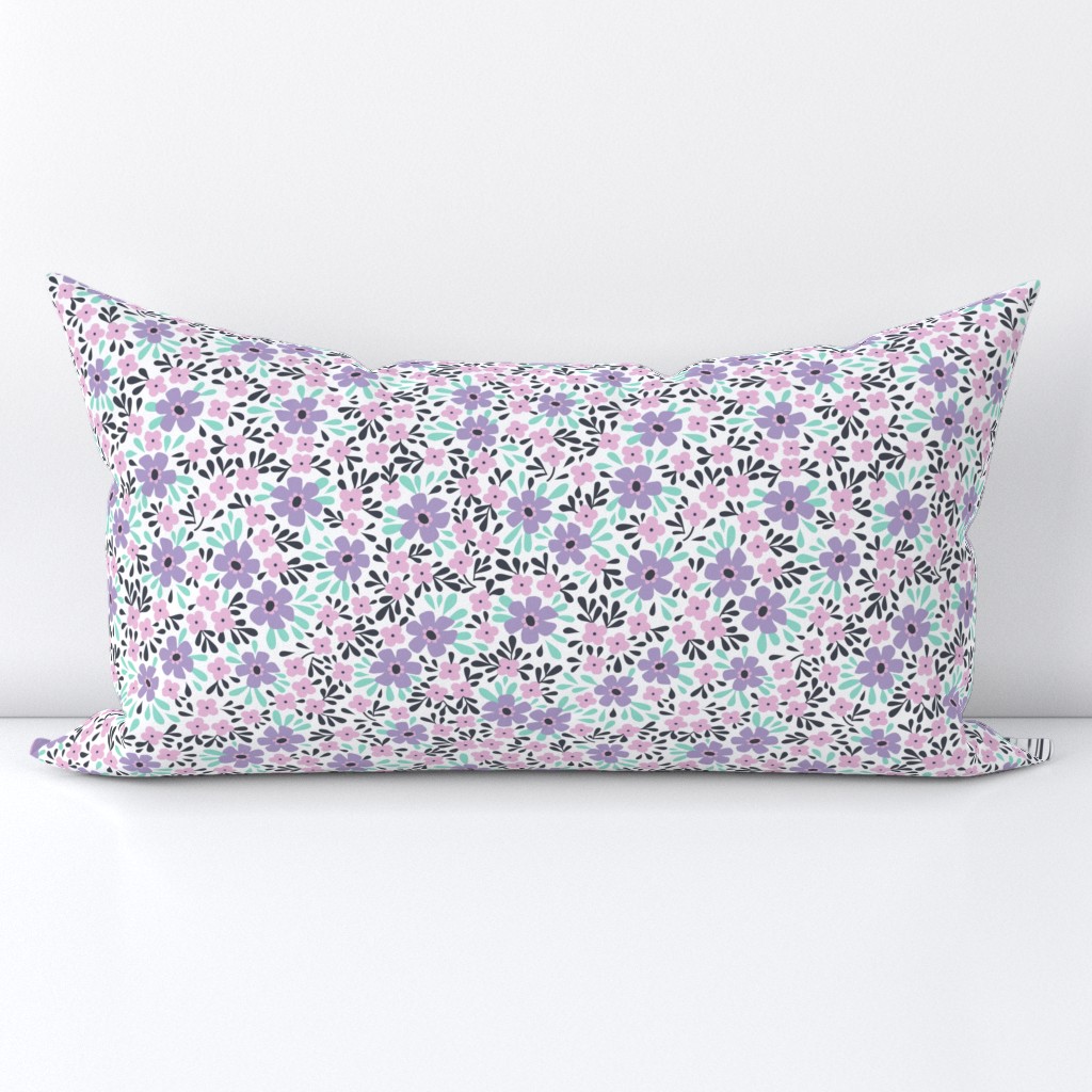 Girly Pink & Purple Floral Pattern // baby girl nursery decor flowers