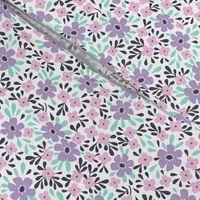 Girly Pink & Purple Floral Pattern // baby girl nursery decor flowers