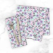 Girly Pink & Purple Floral Pattern // baby girl nursery decor flowers