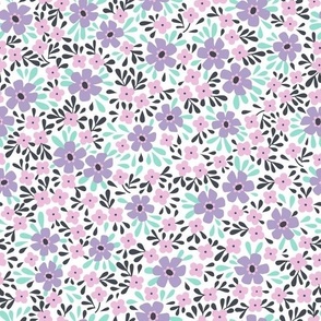 Girly Pink & Purple Floral Pattern // baby girl nursery decor flowers