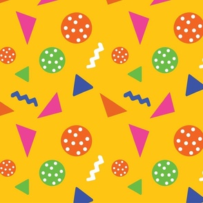 Geometric Shapes Retro Colors Party Vibes Colorful Confetti