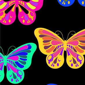 Colorful Butterflies Lepidopterous Vaporwave Vibrant Colors