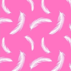White Feathers Girly Pink Boho Style Native Indian