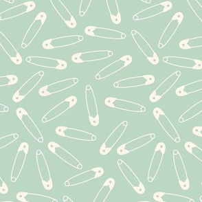 safety pins medium scale mint green by Pippa Shaw