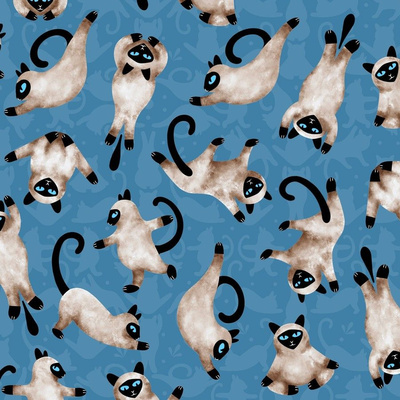Yoga Cats Fabric, Wallpaper and Home Decor