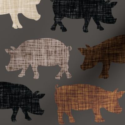 170-14: pigs // black, 13-2, mocha, caramel, coffee no. 1