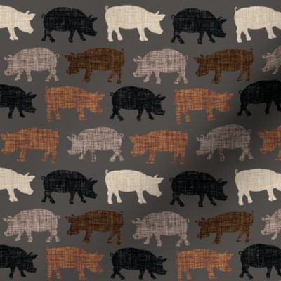 170-14: small pigs // black, 13-2, mocha, caramel, coffee no. 1