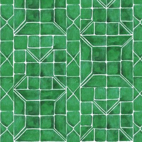 Green White Attica print