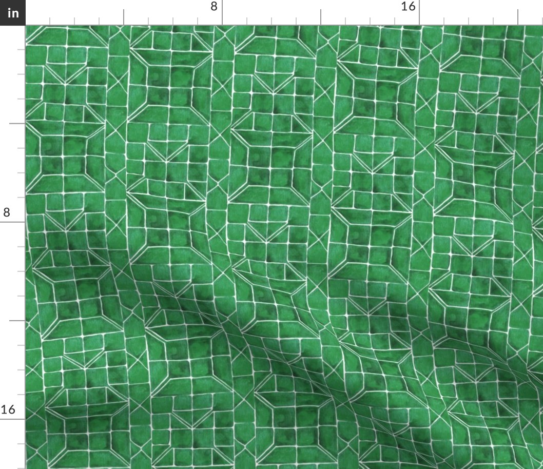 Green White Attica print