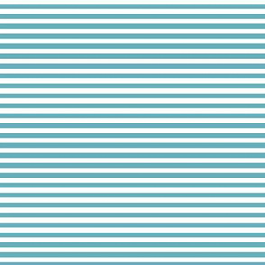 Small Aqua Bengal Stripe Pattern Horizontal in White
