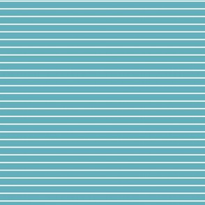 Small Aqua Pin Stripe Pattern Horizontal in White