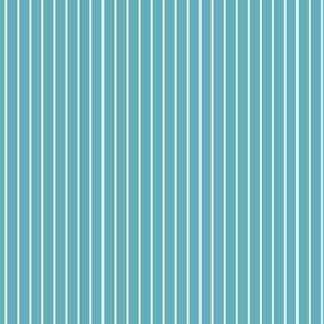 Small Aqua Pin Stripe Pattern Vertical in White