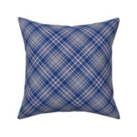 Shimmering Lavender Blue and Gray Plaid 45 degree Angle