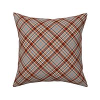 Shimmering Cocoa Peach and Gray Plaid 45 degree angle