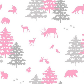 Pink Woodland Animals