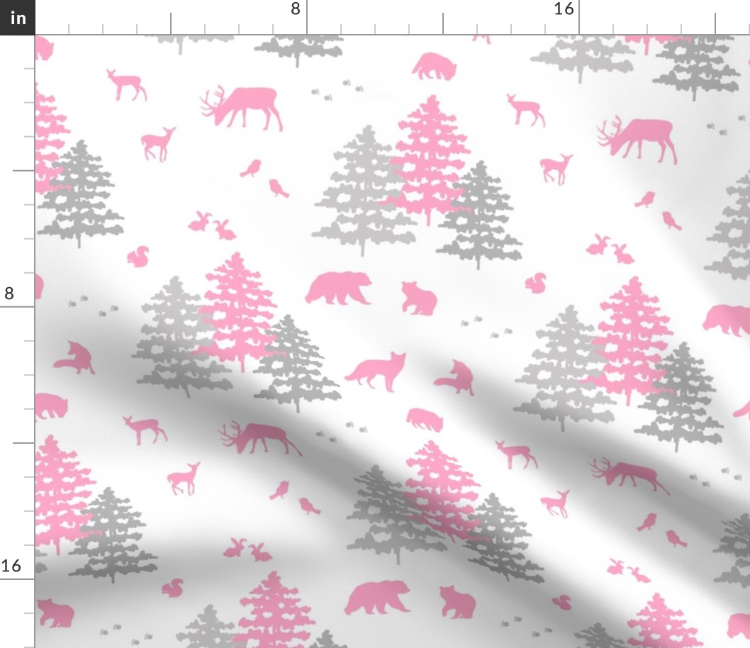 Pink Woodland Animals