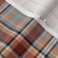 Shimmering Cocoa Peach and Gray Plaid