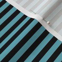 Aqua Bengal Stripe Pattern Horizontal in Black