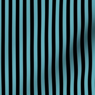 Aqua Bengal Stripe Pattern Vertical in Black