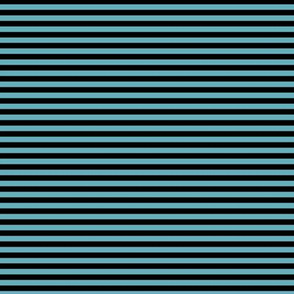 Small Aqua Bengal Stripe Pattern Horizontal in Black