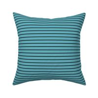 Aqua Pin Stripe Pattern Horizontal in Black