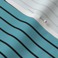 Aqua Pin Stripe Pattern Vertical in Black