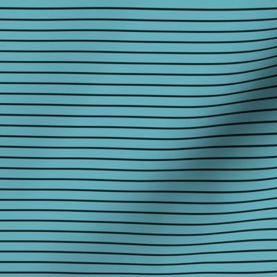 Small Aqua Pin Stripe Pattern Horizontal in Black