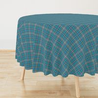 Shimmering Aquamarine Teal and Gray Plaid 45 degree angle