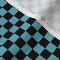 Checker Pattern - Aqua and Black