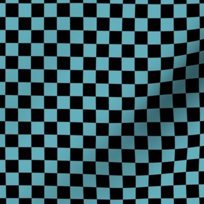 Checker Pattern - Aqua and Black
