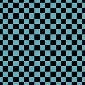 Checker Pattern - Aqua and Black