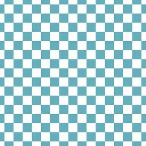 Checker Pattern - Aqua and White