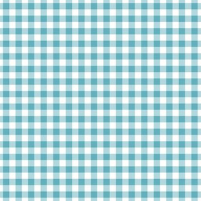 Small Gingham Pattern - Aqua and White