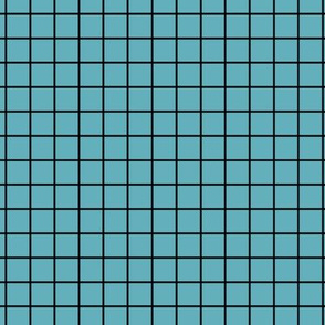 Grid Pattern - Aqua and White