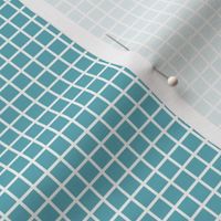 Small Grid Pattern - Aqua and White