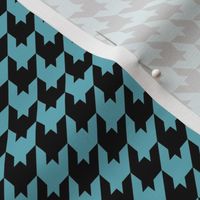 Houndstooth Pattern - Aqua and Black