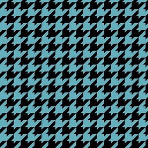 Houndstooth Pattern - Aqua and Black