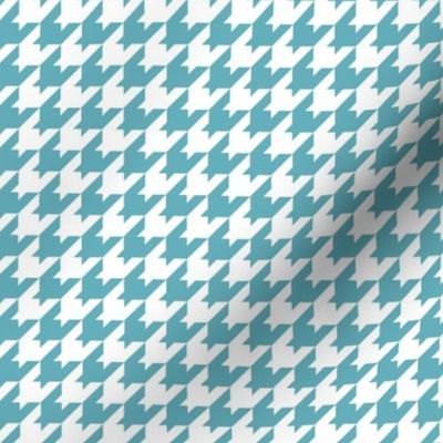Houndstooth Pattern - Aqua and White