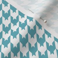 Houndstooth Pattern - Aqua and White