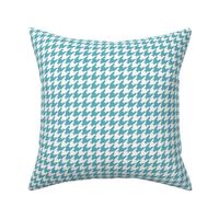 Houndstooth Pattern - Aqua and White